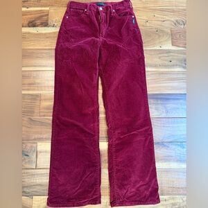 Silver Jeans Highly Desirable Trouser in Dark Cherry Red Fine Gauge Corduroy